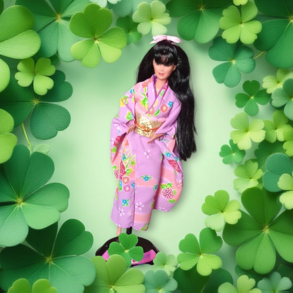 Mattel Barbie Pink and Gold Kimono Doll